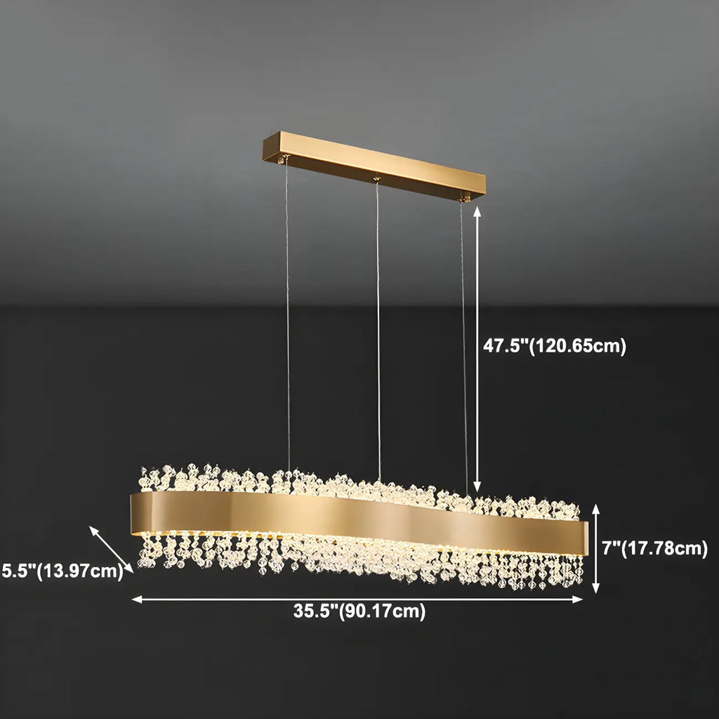Applique murale réglable en cristal doré pour îlot de cuisine