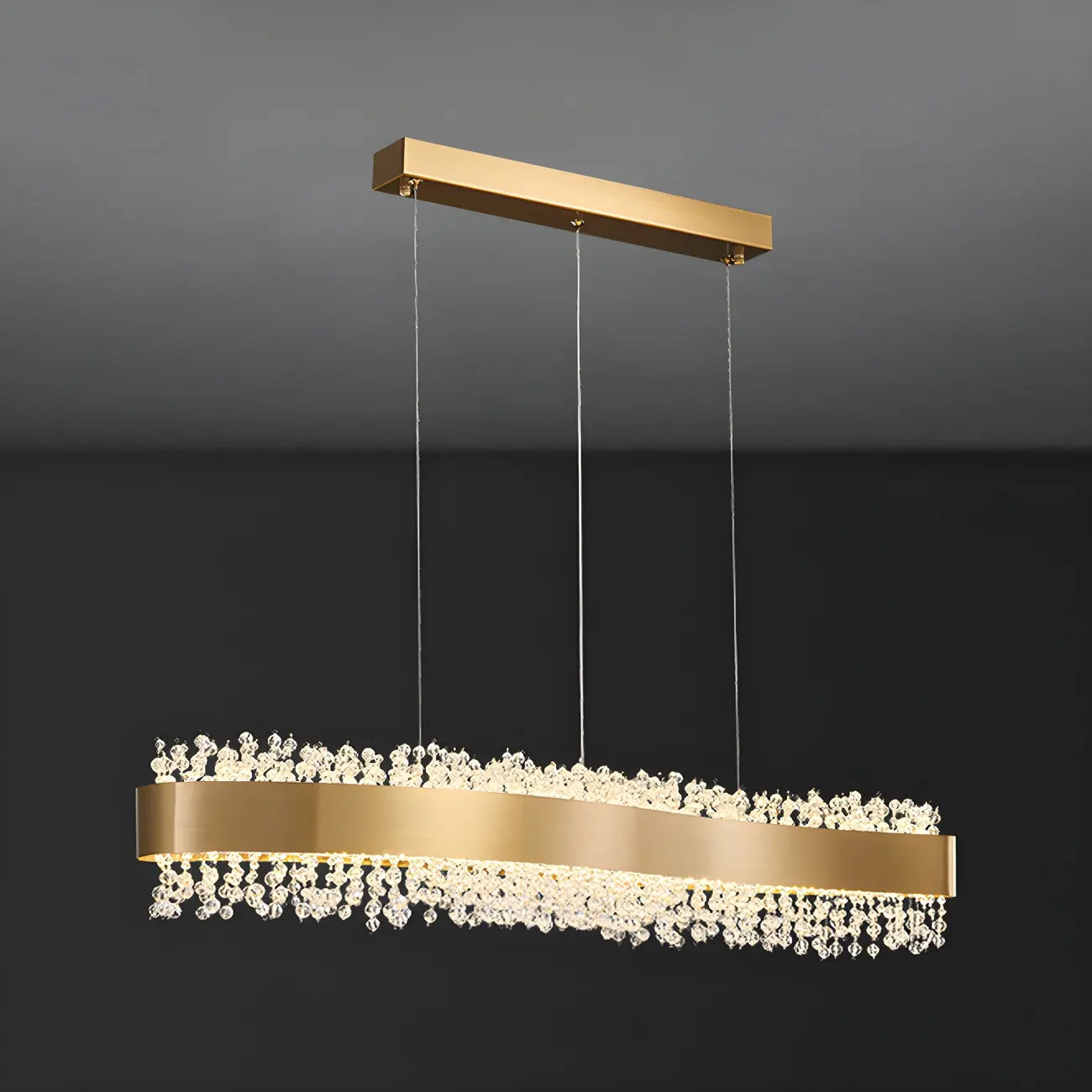 Applique murale réglable en cristal doré pour îlot de cuisine