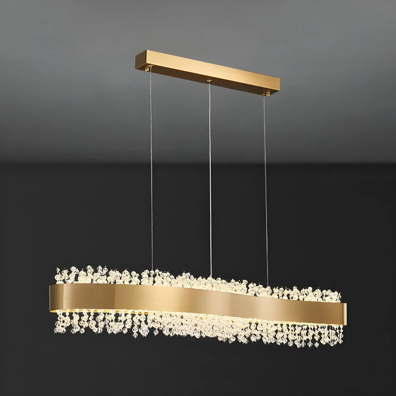 Applique murale réglable en cristal doré pour îlot de cuisine