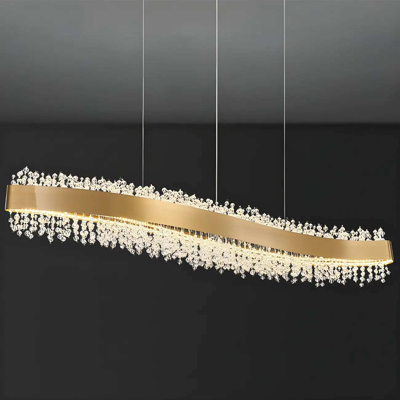 Applique murale réglable en cristal doré pour îlot de cuisine