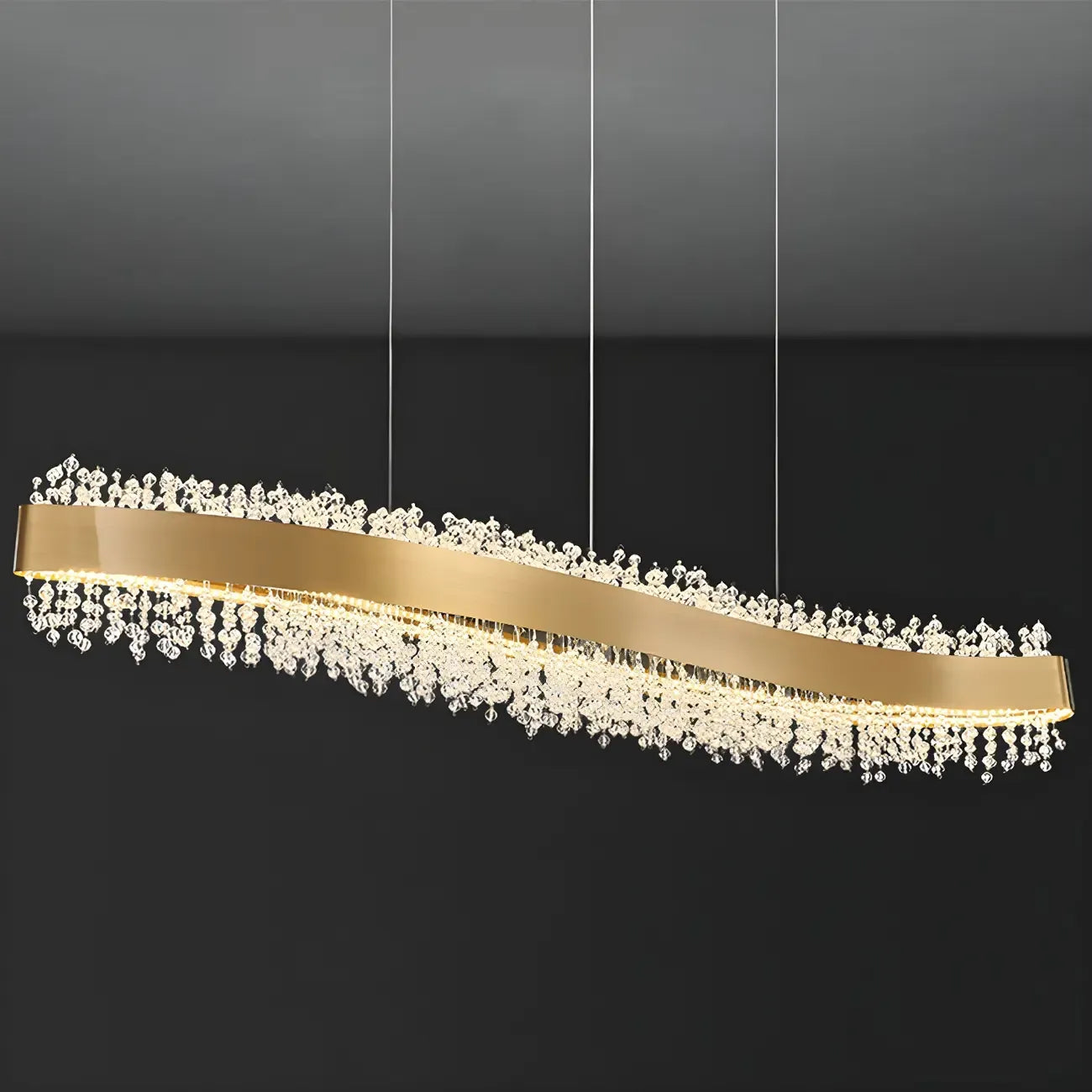 Applique murale réglable en cristal doré pour îlot de cuisine