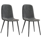 Chaise de salle à manger industrielle sans accoudoirs en similicuir à dossier bas