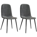 Chaise de salle à manger industrielle sans accoudoirs en similicuir à dossier bas