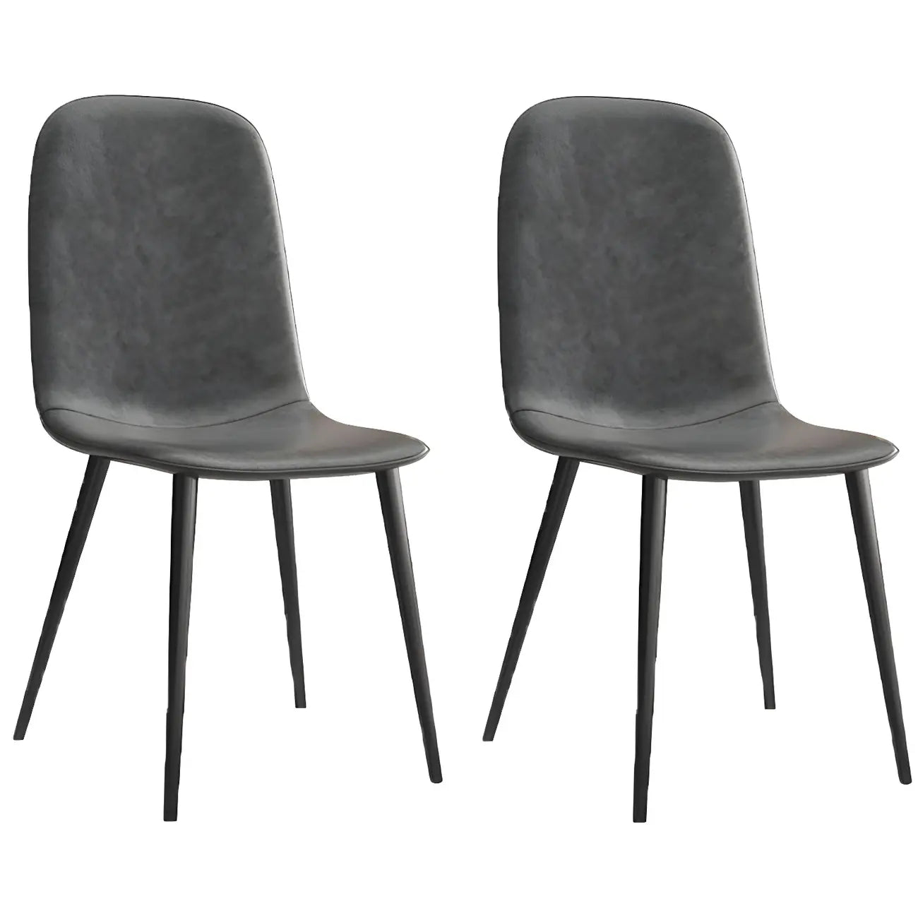 Chaise de salle à manger industrielle sans accoudoirs en similicuir à dossier bas