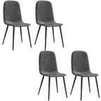 Chaise de salle à manger industrielle sans accoudoirs en similicuir à dossier bas