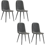 Chaise de salle à manger industrielle sans accoudoirs en similicuir à dossier bas