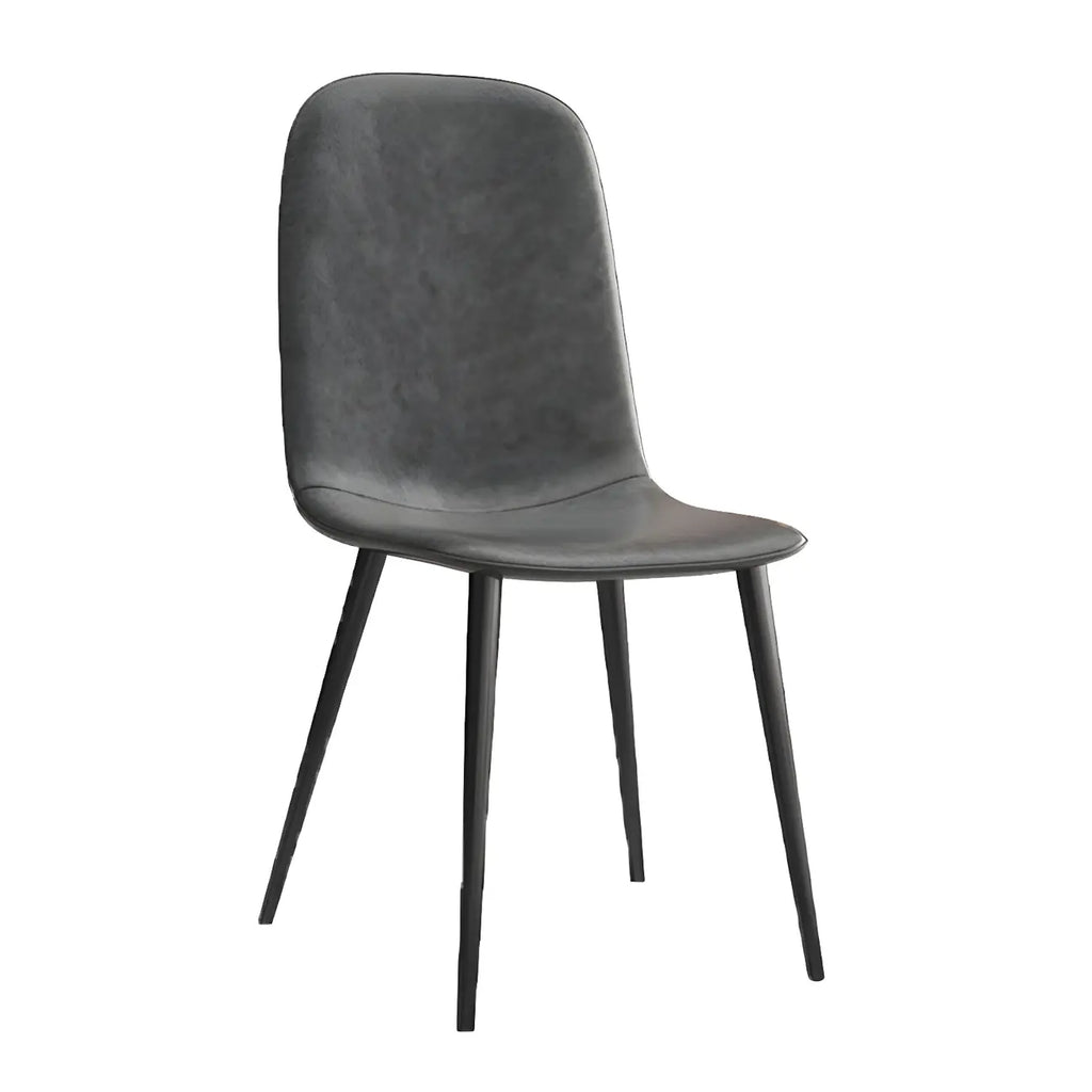 Chaise de salle à manger industrielle sans accoudoirs en similicuir à dossier bas