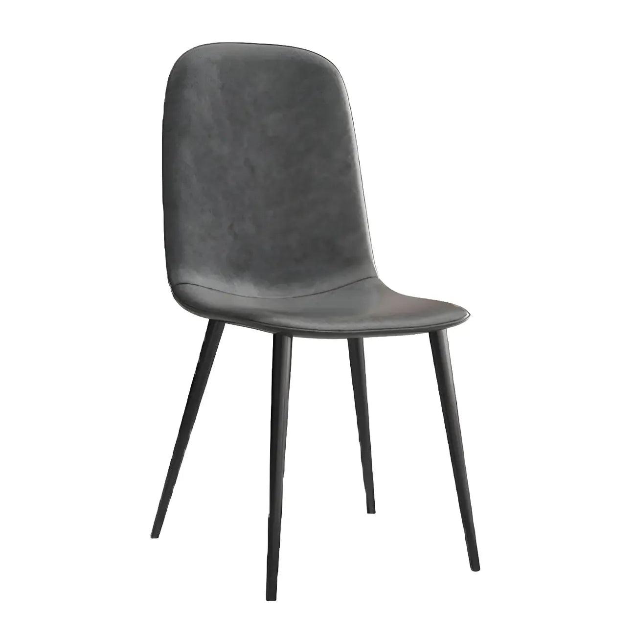 Chaise de salle à manger industrielle sans accoudoirs en similicuir à dossier bas
