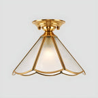 Plafonnier semi-encastré Colonial Dome en verre doré