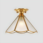 Plafonnier semi-encastré Colonial Dome en verre doré