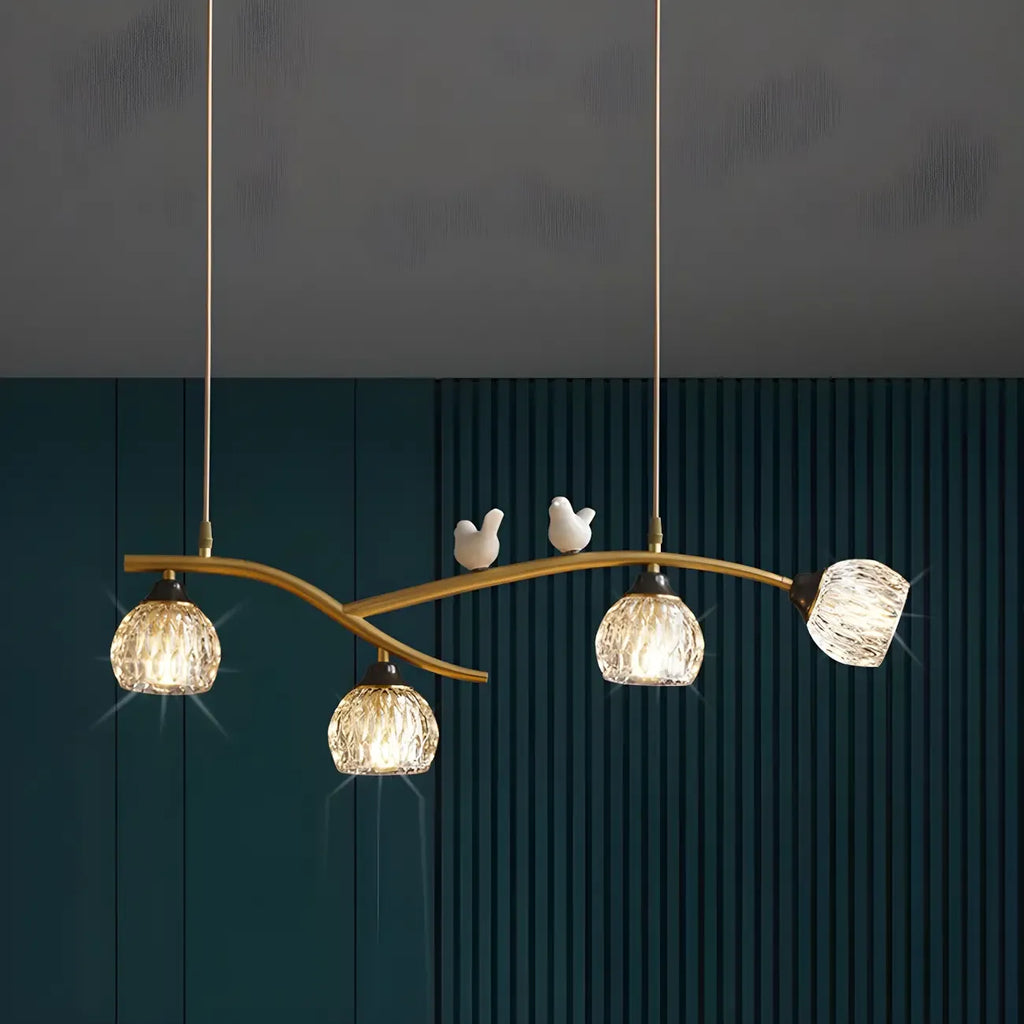 Suspension décorative moderne en cristal avec oiseaux