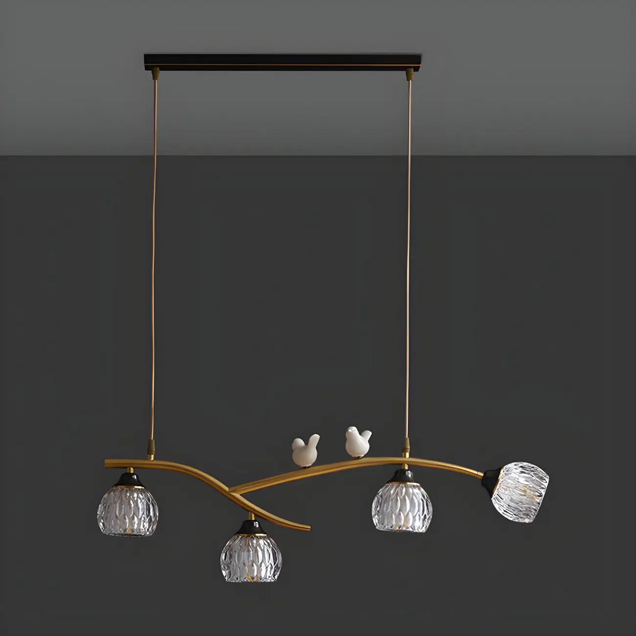 Suspension décorative moderne en cristal avec oiseaux