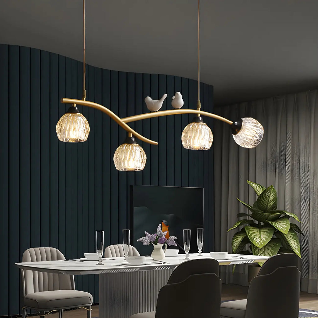 Suspension décorative moderne en cristal avec oiseaux