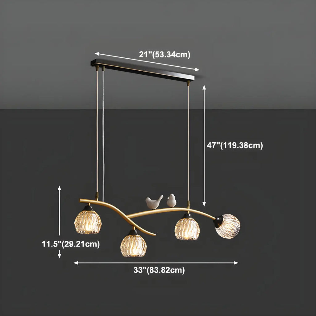 Suspension décorative moderne en cristal avec oiseaux