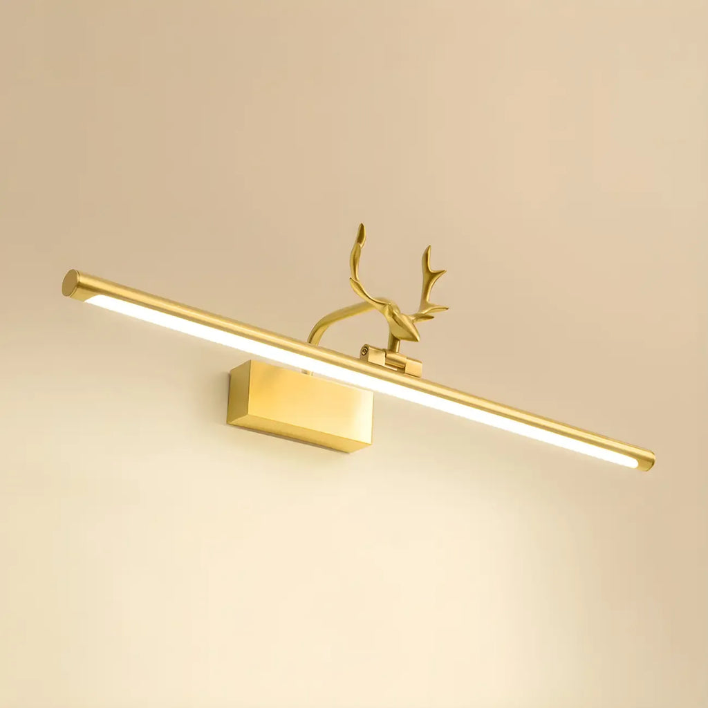 Appliques murales LED linéaires modernes en forme de bois de cerf doré pour salle de bain