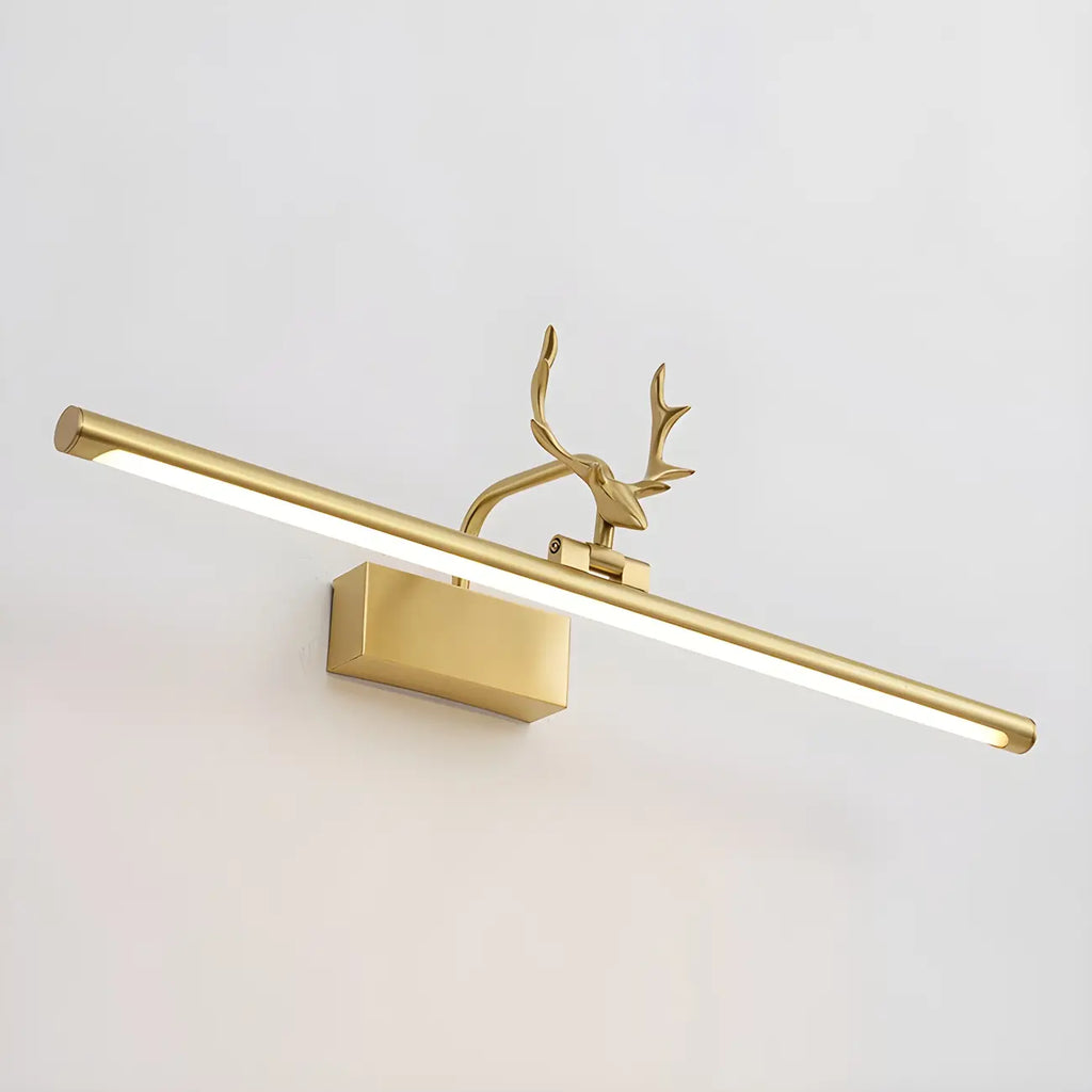 Appliques murales LED linéaires modernes en forme de bois de cerf doré pour salle de bain