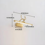 Appliques murales LED linéaires modernes en forme de bois de cerf doré pour salle de bain