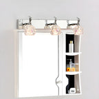 Applique murale classique chromée avec abat-jour en verre et miroir réglable pour salle de bain