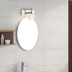 Applique murale classique chromée avec abat-jour en verre et miroir réglable pour salle de bain