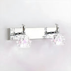 Applique murale classique chromée avec abat-jour en verre et miroir réglable pour salle de bain