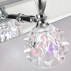 Applique murale classique chromée avec abat-jour en verre et miroir réglable pour salle de bain