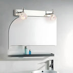 Applique murale classique chromée avec abat-jour en verre et miroir réglable pour salle de bain