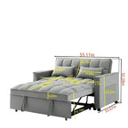 Divano letto 3 in 1 in velluto convertibile con letto estraibile e schienale reclinabile