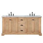 Meuble-lavabo Hervas avec plateau en marbre naturel, sans miroir.
