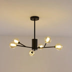 Lustre Sputnik moderne en métal doré et globe en verre