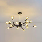Lustre Sputnik moderne en métal doré et globe en verre