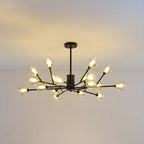 Lustre Sputnik moderne en métal doré et globe en verre