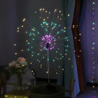 Projecteur solaire métallique de jardin en forme de feu d'artifice