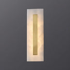 Applique murale ovale moderne en laiton et pierre avec LED à intensité variable pour chambre à coucher
