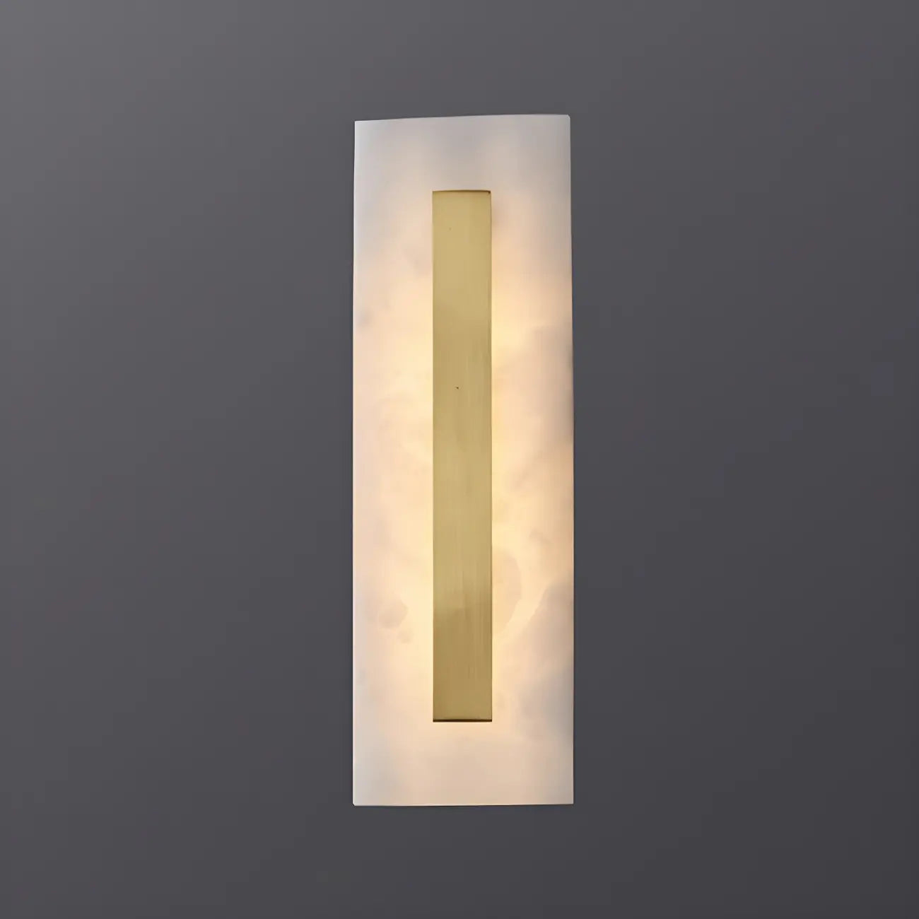 Applique murale ovale moderne en laiton et pierre avec LED à intensité variable pour chambre à coucher