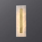 Applique murale ovale moderne en laiton et pierre avec LED à intensité variable pour chambre à coucher