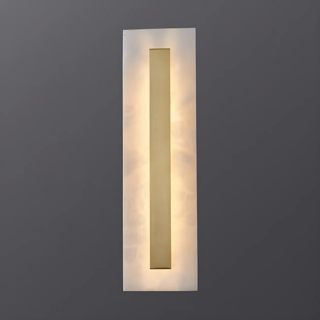 Applique murale ovale moderne en laiton et pierre avec LED à intensité variable pour chambre à coucher