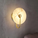 Applique murale LED ronde moderne en pierre blanche pour chambre