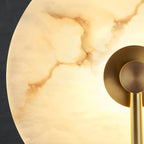Applique murale LED ronde moderne en pierre blanche pour chambre