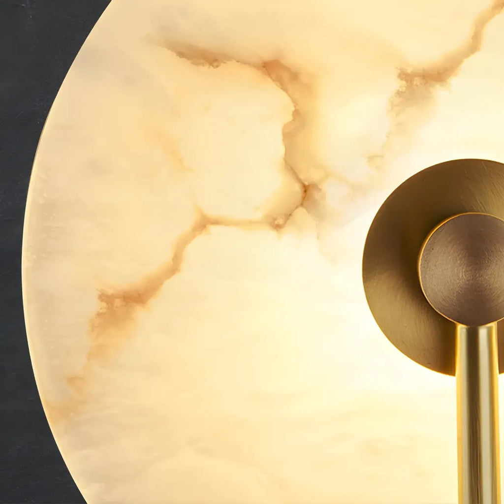 Applique murale LED ronde moderne en pierre blanche pour chambre