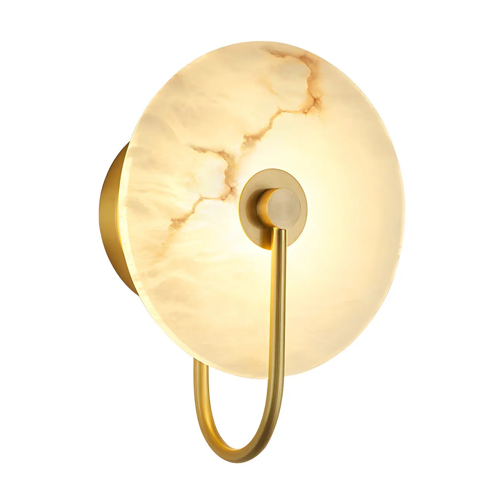 Applique murale LED ronde moderne en pierre blanche pour chambre