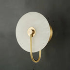 Applique murale LED ronde moderne en pierre blanche pour chambre