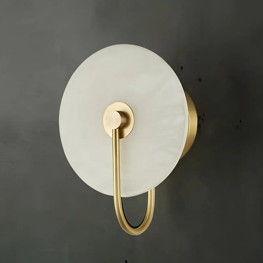 Applique murale LED ronde moderne en pierre blanche pour chambre