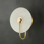 Applique murale LED ronde moderne en pierre blanche pour chambre