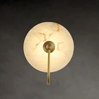 Applique murale LED ronde moderne en pierre blanche pour chambre
