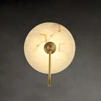 Applique murale LED ronde moderne en pierre blanche pour chambre
