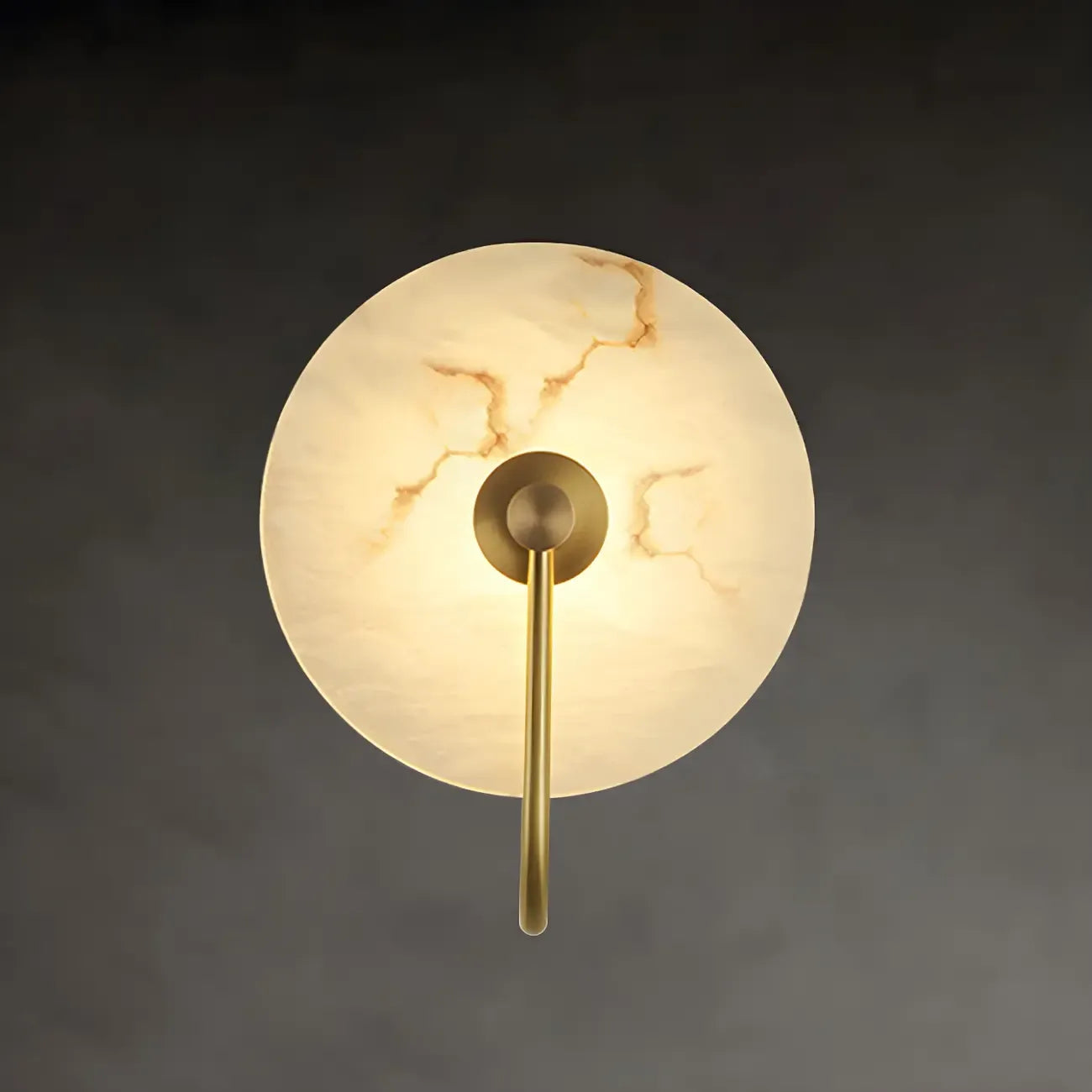 Applique murale LED ronde moderne en pierre blanche pour chambre