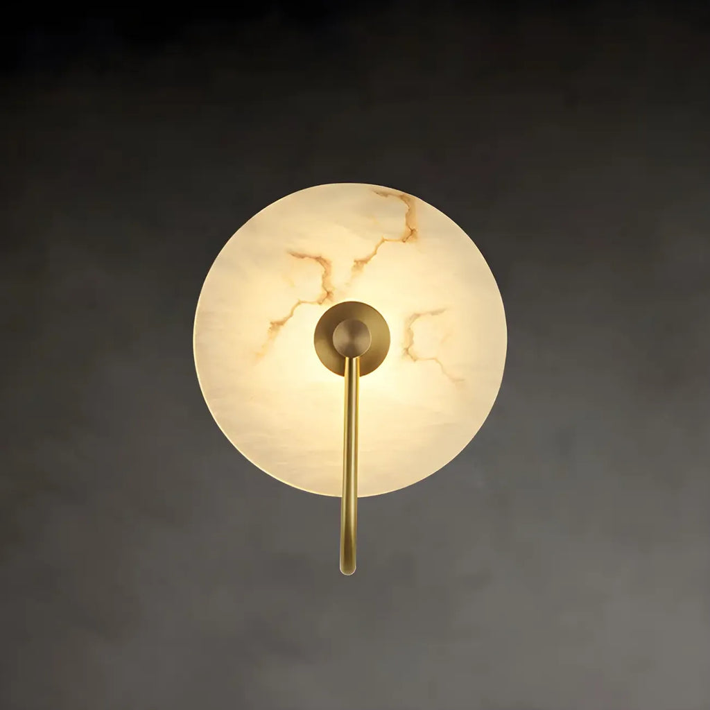 Applique murale LED ronde moderne en pierre blanche pour chambre