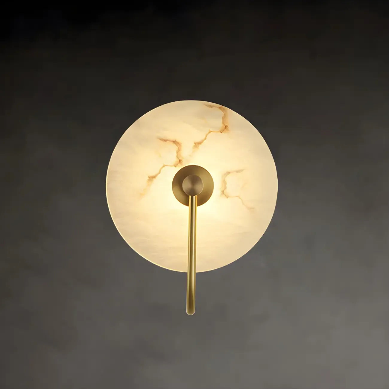 Applique murale LED ronde moderne en pierre blanche pour chambre