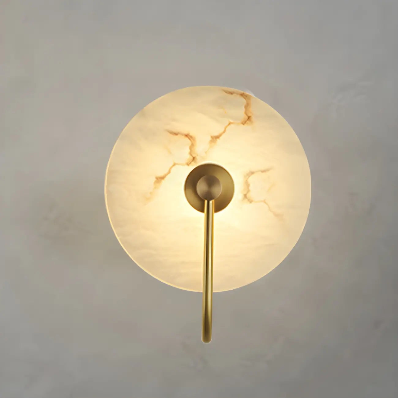Applique murale LED ronde moderne en pierre blanche pour chambre