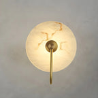 Applique murale LED ronde moderne en pierre blanche pour chambre